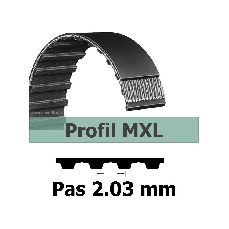 COURROIE DENTEE 318MXL025 PAS 2.032 mm / LARGEUR 6.35 mm